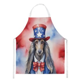 Afghan Hound Patriotic American Apron Cooking Kitchen Server Baking Crafts Gardening for Adult Women Men, Unisex, Large, Multicolor