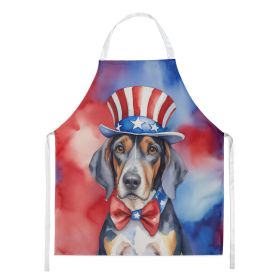 American English Coonhound Patriotic American Apron Cooking Kitchen Server Baking Crafts Gardening for Adult Women Men, Unisex, Large, Multicolor