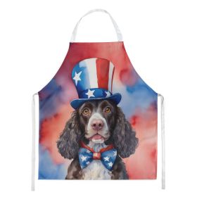 American Water Spaniel Patriotic American Apron Cooking Kitchen Server Baking Crafts Gardening for Adult Women Men, Unisex, Large, Multicolor