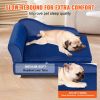 VEVOR Pet Sofa, Dog Couch for Medium-Sized Dogs and Cats, Soft Velvety Dog Sofa Bed, 81 lbs Loading Cat Sofa, Blue