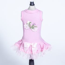 Bicycle Dog Dress (Color: Pink, size: S)