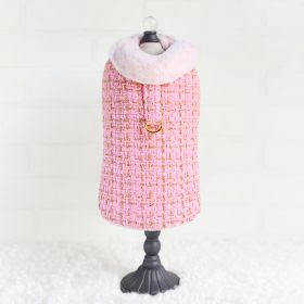 Chantel Tweed Dog Coat (Color Option: Bubblegum Pink, size: M)