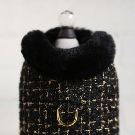 Chantel Tweed Dog Coat (Color Option: Black, size: M)