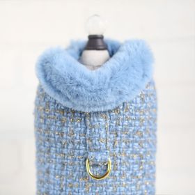 Chantel Tweed Dog Coat (Color Option: Blue, size: S)