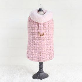 Chantel Tweed Dog Coat (Color Option: Pink, size: L)