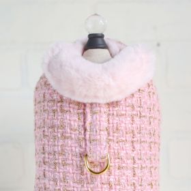 Chantel Tweed Dog Coat (Color Option: Pink, size: S)