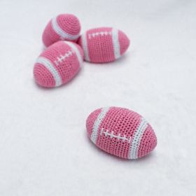 Crochet Football Dog Toy (Color: Pink)