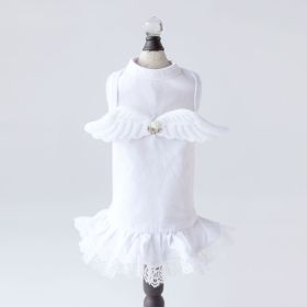 Lil Angel Dog Dress (Color: White, size: XXS)