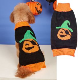 Halloween Pumpkin Dog Knitted soft Activity Costume (Color: Pirate Head, size: S)