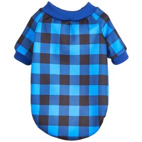 Warm Fleece Dog Clothing Classic Plaid Patchwork Dog and Cat Hoodies (Type: BluecheckS)