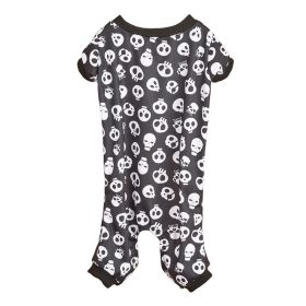 Pet Dog Halloween Cosplay Skeleton Pattern Four-Legged Costume (Type: Black and whiteXS)