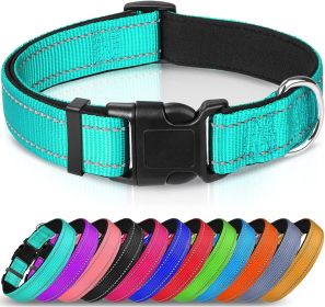 Reflective Dog Collar; Soft Neoprene Padded Breathable Nylon Pet Collar Adjustable for Medium Dogs (Color: Green, size: Small (Pack of 1))