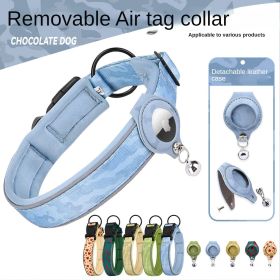 Cross-border new dog collar airtag locator anti-lost pet collar; Pet Collar with AirTag Case Holder (colour: Love green collar set, size: Size S)