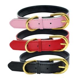 Genuine Leather Dog Collar; Wide Dog Collar; Soft Padded Breathable Adjustable Tactical Waterproof Pet Collar (Specification (L * W): M 42*2.0cm, colour: White)