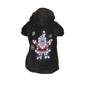 Pet Life LED Lighting Juggling Santa Hooded Sweater Pet Costume (size: Small - (FBP3BKSM))