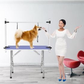 36" Folding Dog Pet Grooming Table Heavy Duty Stainless Steel pet dog Cat Grooming Table (Color: as picture)