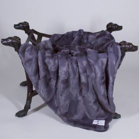 Luxe Dog Blanket (Color: Pewter, size: LG)