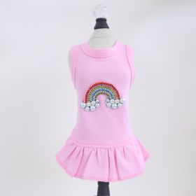 Rainbow Dog Dress (Color Option: Pink, size: L)