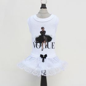 Vogue Dog Dress (Color: White, size: XXS)